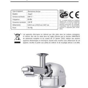 Angel 5500 Manuel de l'utilisateur en français (PDF)
